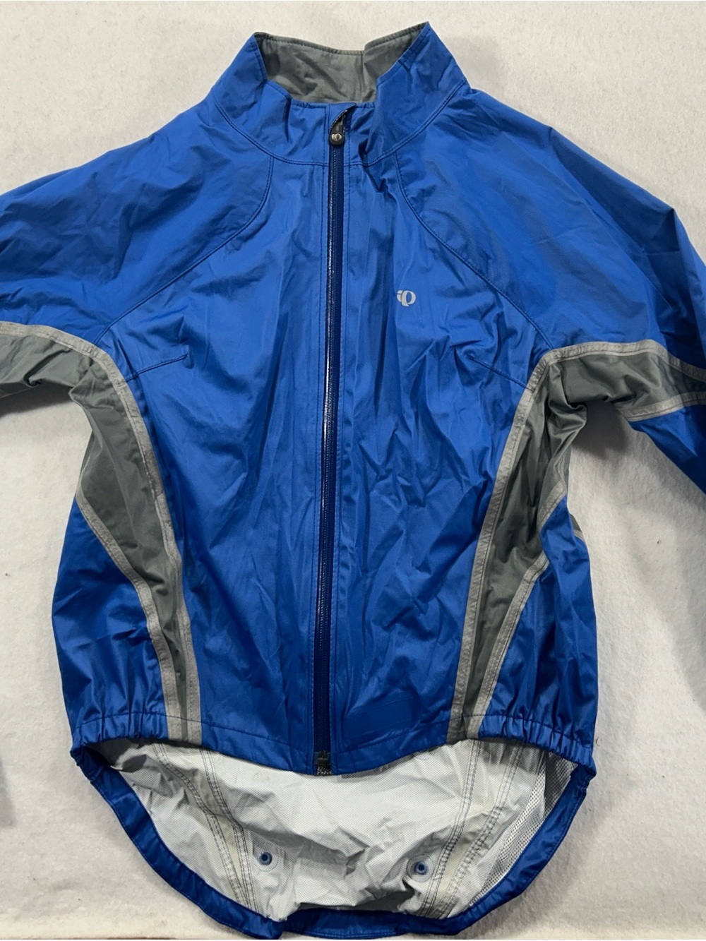 Pearl Izumi Kids Blue Rain Jacket with Gray Panels